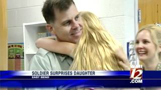 Welcome home East Bend soldier surprises daughter [upl. by Lecrad]