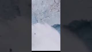 Glacier fall glacier calving Large iceberg breaking over Iceberg breaking up glacier collapse [upl. by Lange411]