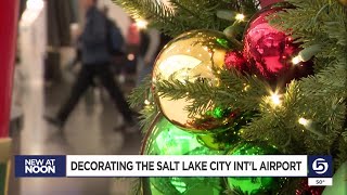 Salt Lake City International Airport decks the halls for the holidays [upl. by Dotson]