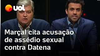 Pablo Marçal cita acusação de assédio sexual contra Datena que rebate antes de agressão com cadeira [upl. by Carnay]