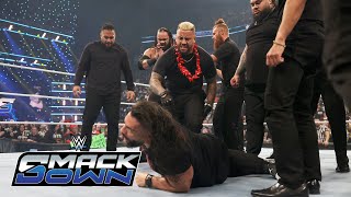 The Bloodline amp Bronson Reed ambush Roman Reigns Sami Zayn amp The Usos SmackDown Nov 15 2024 [upl. by Aw328]