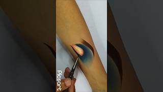 Blue Orange eye makeup on hand short shortvideo eyemakeup [upl. by Casilda]