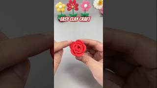 Rose flower made of clay shortvideo diy viralsong craft clayvideos roseflowers viralsong [upl. by Attenohs624]