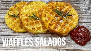 Waffles Salados de Papa perderpeso recetas waffles wafflesrecipe [upl. by Kathrine]