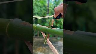 Bamboo Catapult Crafts  DIY Fun with Natural Materials art shorts diy [upl. by Ennayelhsa]