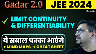 Limit Continuity amp Differentiability Class 12 JEE PYQs  JEE 2024 Maths New Syllabus  Harsh Sir [upl. by Sordnaxela]