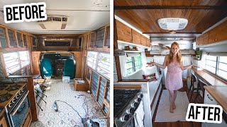 We Converted a 1976 Vintage Camper Van into a TINY HOME  DIY RV Renovation TOUR [upl. by Caravette]