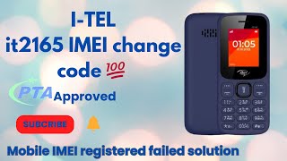 Itel it2165 IMEI change code 💯  Invalid sim solution  SIM registered failed solution 💯 [upl. by Nywra659]