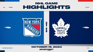 NHL Highlights  Rangers vs Maple Leafs  October 19 2024 [upl. by Atniuqal]