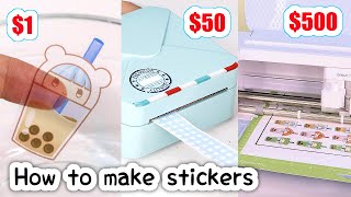 How I make STICKERS 1 vs 500  sticker printer print and cut CRICUT MAKER tutorial and more [upl. by Anirroc754]