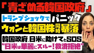 【青ざめる韓国政府】ウォンと韓国株が同時暴落！「トランプショックでパニック」韓国政府、日米に助けてとSOS発信するも…日米側は華麗にスルー！救済拒絶 [upl. by Wahl]