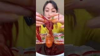 MUKBANG ASMR  shrimp mukbang shorts [upl. by Oilenroc262]