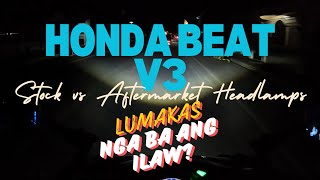 Honda BeAT V3 Stock vs Aftermarket Head Lamps Actual Comparison [upl. by Rugen]