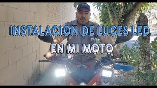 instalación de halogenas led para moto paso a paso [upl. by Pentheas]