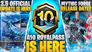 35 Update Official Update  A10 Royal pass Preorder Perks Mythic Forge  PUBGM [upl. by Asirram]