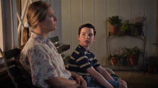 Sheldon convincing Mom to believe in God  Young Sheldon S02E03 [upl. by Nilauqcaj]