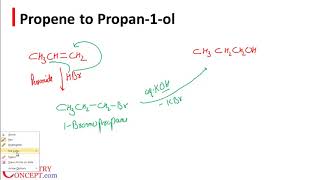 Propene to Propan1ol  Organic chemistry conversions [upl. by Leckie]