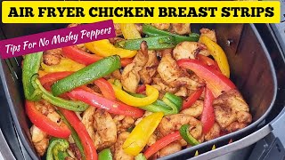 SIMPLE AIR FRYER CHICKEN BREAST WITH PEPPERS RECIPE  AIR FRIED DINNER RECIPES [upl. by Anerev]