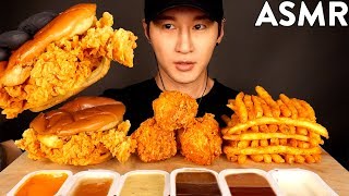 ASMR POPEYES CHICKEN SANDWICH FRIED CHICKEN amp FRIES MUKBANG No Talking EATING SOUNDS [upl. by Onateyac]