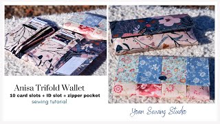 sew trifold walletclutch anisa trifold wallet tutorial  sewing tutorial [upl. by Norwood]