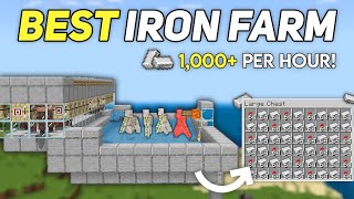 BEST IRON FARM IN Minecraft 121 Bedrock  NEW DESIGN [upl. by Davita]