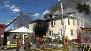 3 alarm fire destroys multi family home in Woonsocket RI [upl. by Neelloj]