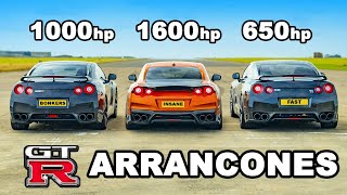 Nissan GTR 1600hp vs 1000hp vs 650hp ARRANCONES [upl. by Fabri]