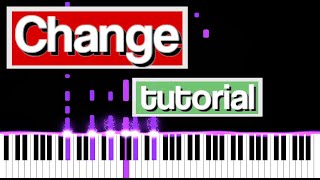 Change  Deftones  Piano Tutorial with MIDI Visualizer [upl. by Bevash]