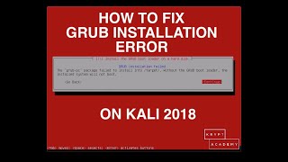 How to Install Kali 2018 as a VM with Network Mirror and Grub Boot Loader [upl. by Nehcterg]