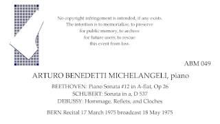 BERN Recital Arturo Benedetti Michelangeli piano 17 March 1975 [upl. by Lenaj]