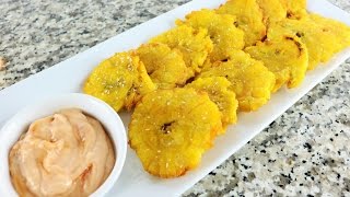 Receta de Tostones con MayoKetchup y Ajo en Polvo [upl. by Linet]