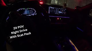 POV BMW Z4 M40i City Night Drive With Ambient Lighting And Scat Pack [upl. by Annaihr862]