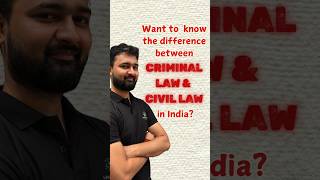 Civil Law vs Criminal Law in India  Know the difference viralreels legalaptitude criminallaw [upl. by Rey]