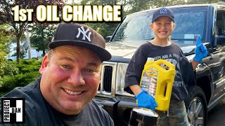 HOW TO CHANGE THE OIL IN A JEEP COMMANDER  SO EASY A 10 YEAR OLD CAN DO IT [upl. by Ditmore]