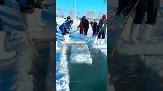 നദിയിലെ ഐസ് വെട്ടുന്നത് കണ്ടോ ice harvesting in china malayalam shorts [upl. by Ellehcit10]