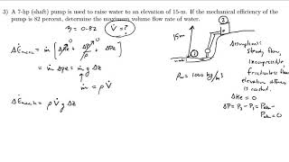 Thermodynamics Exam 1 Problem 3 Mechanical Energy Efficiency [upl. by Kirstin]