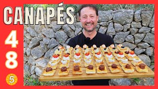 48 CANAPÉS FÁCILES PARA NAVIDAD ¡Con una Lámina de Hojaldre  Recetas en 5 Minutos [upl. by Dibb921]