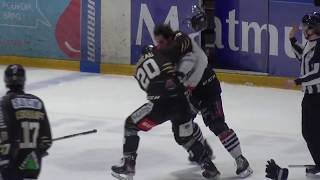 Hockey Fight  Kevin Dusseau Vs Jonathan Lessard Rouen  Bordeaux [upl. by Kedezihclem121]