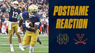 Notre Dame football vs Virginia Cavaliers postgame reaction show  Irish win 3514 [upl. by Anzovin]