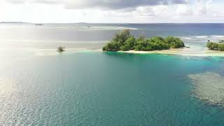 Drone Aerial video of the famous Laiap rainbow island of Pohnpei Ponape State FSM [upl. by Barrie]