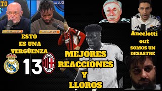 LAS MEJORES REACCIONES DEL PARTIDO REAL MADRID 13 AC MILAN [upl. by Kirby]