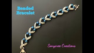 Lovely Hearts Bracelet DIY Beaded Bracelet How to make beaded Bracelet 💞 [upl. by Adnawt768]