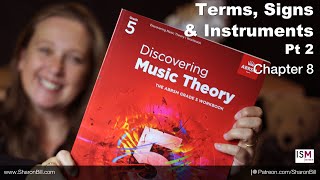 New ABRSM Music Theory Grade 5 Chapter 8 TERMS SIGNS AND INSTRUMENTS Pt 2  with Sharon Bill [upl. by Nizam]