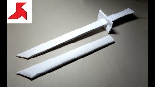 DIY  How to make the SAMURAI SWORD with a scabbard from A4 paper [upl. by Nahshunn]