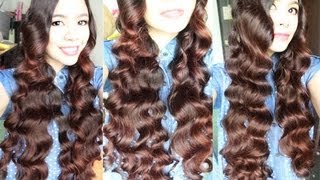 No Heat Car Sponge Curls on Long Hair Comfy Overnight Heatless Curls [upl. by Ahsekat618]