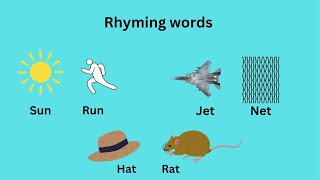 Rhyming words  Kids Fun and educational  Learn english words [upl. by Kroy953]