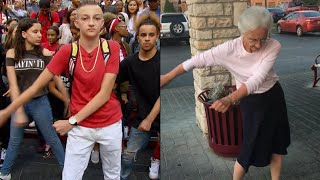 70YearOld Grandma Tries the ‘Backpack Kid’ Dance [upl. by Zulema]