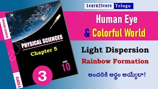 Human Eye and Colorful World  Dispersion of Light  Rainbow Formation  TS 10th Physics in Telugu [upl. by Barney]