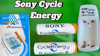 Sony Cycle Energy Rechargeable AA Battery With Charger Unboxing Review [upl. by Gibb]