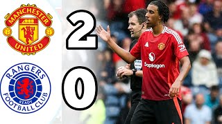 Manchester united vs Rangers Fc  2 0   Highlights  Leny Yoro First Game [upl. by Nangatrad397]